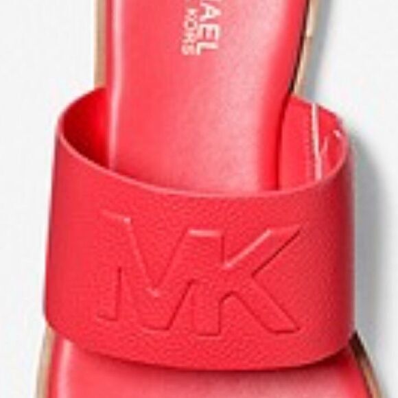 Michael Kors Embossed Faux Leather Slide Sandals‎ - Picture 6 of 7